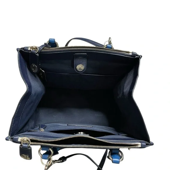 COACH Blue Python Crosby Carryall